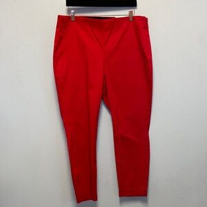 Old Navy NWT Plus Size 18 Empire Apple Red Elastic Waistband Cropped Pants: 3567